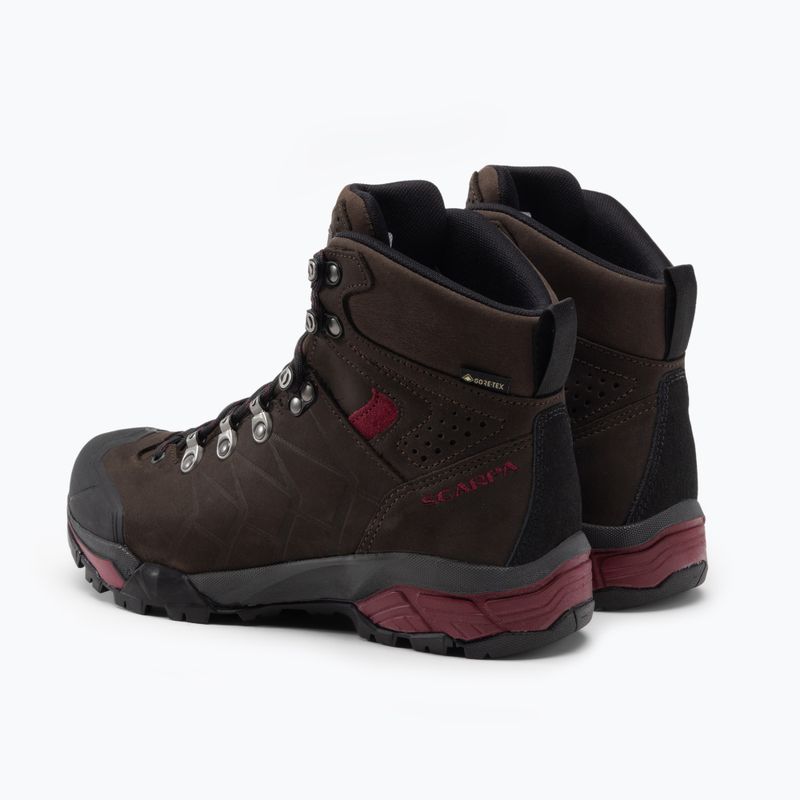 Stivali da trekking da donna SCARPA ZG Pro GTX caffè scuro/prugna rossa 3
