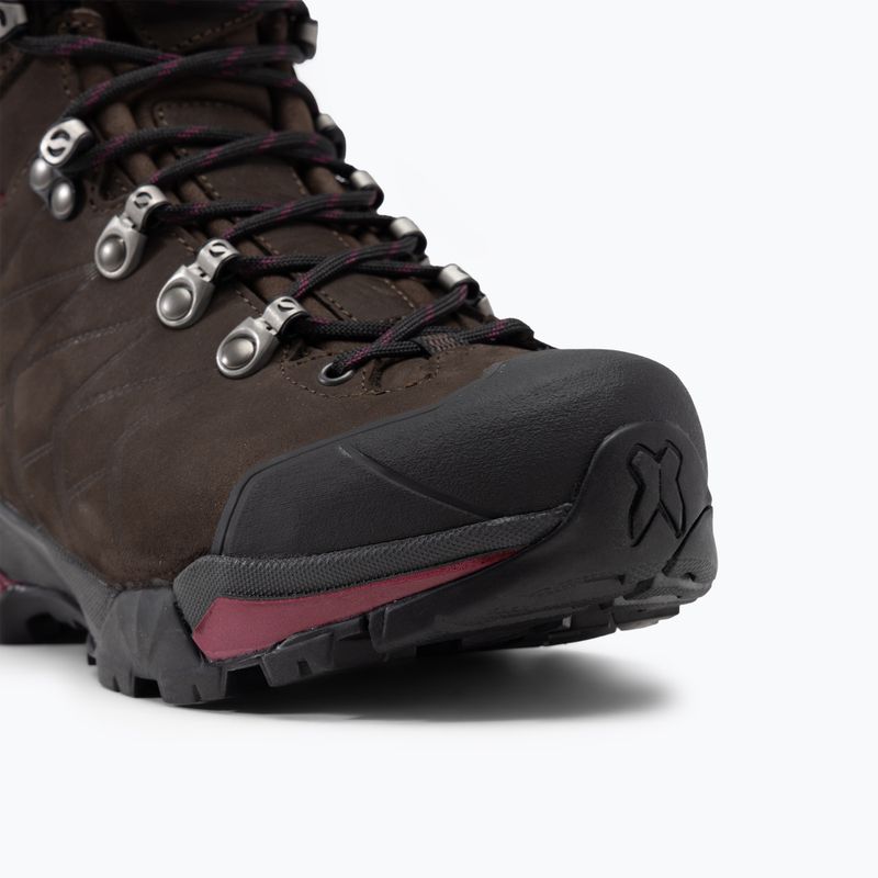 Stivali da trekking da donna SCARPA ZG Pro GTX caffè scuro/prugna rossa 7