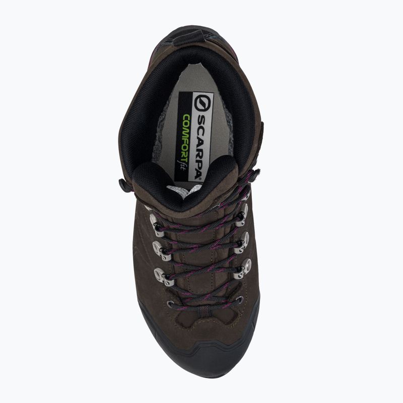 Stivali da trekking da donna SCARPA ZG Pro GTX caffè scuro/prugna rossa 6
