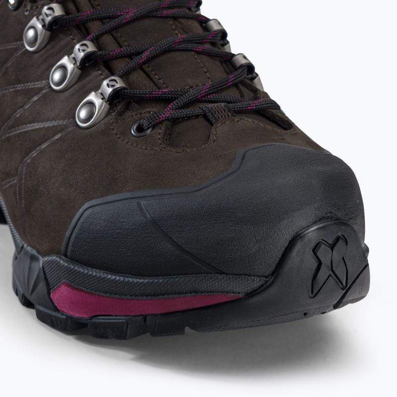Stivali da trekking da donna SCARPA ZG Pro GTX caffè scuro/prugna rossa 7