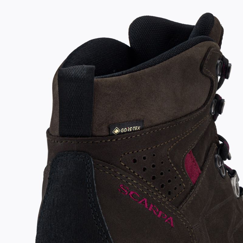 Stivali da trekking da donna SCARPA ZG Pro GTX caffè scuro/prugna rossa 8