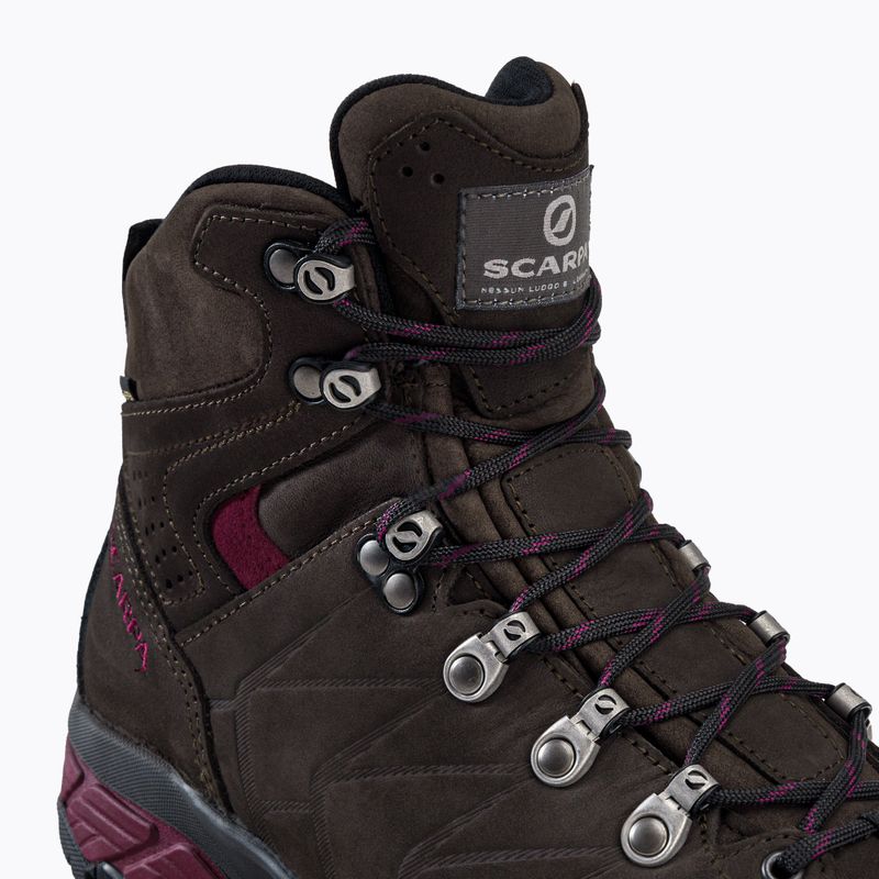 Stivali da trekking da donna SCARPA ZG Pro GTX caffè scuro/prugna rossa 9