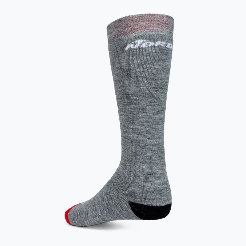 Calze da sci Nordica Multisport Winter JR per bambini 2 paia grigio medio/rosso/nero + grigio medio 2