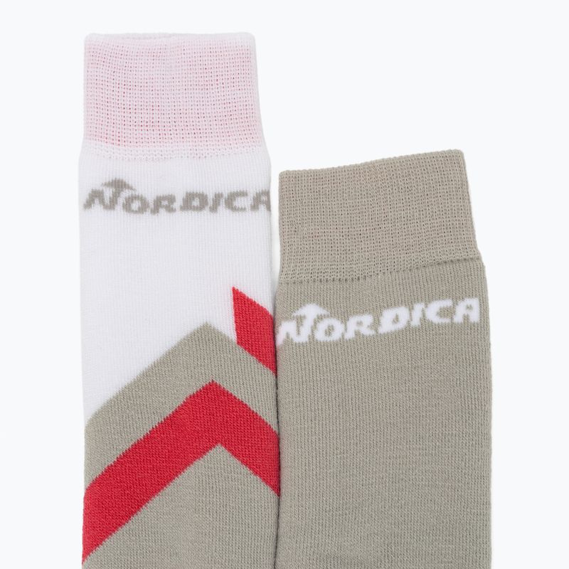 Calze da sci Nordica Multisports Winter Jr bambino 2 paia lt grigio/corallo/bianco 5