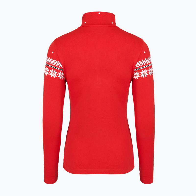 Felpa termica da donna Newland Hilde Half Zip rosso/bianco 2