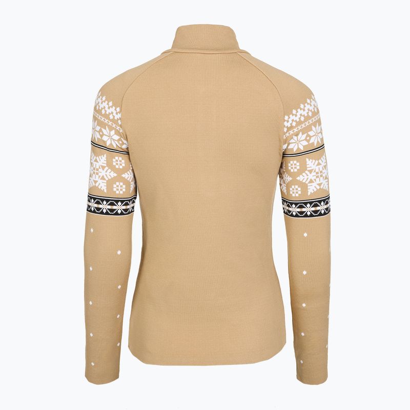 Felpa termica da donna Newland Isalind Half Zip biscotto/bianco 2