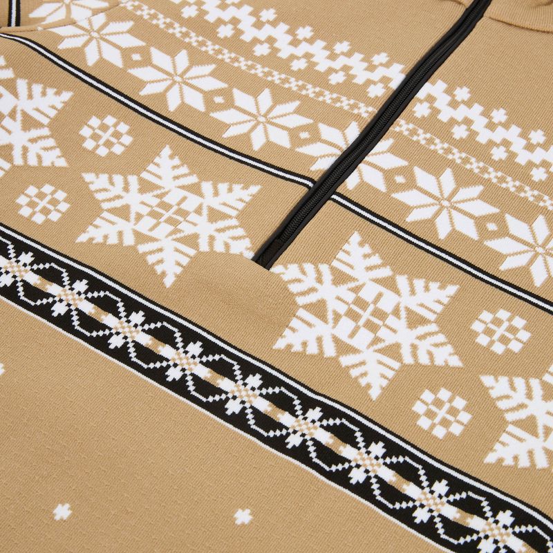 Felpa termica da donna Newland Isalind Half Zip biscotto/bianco 3