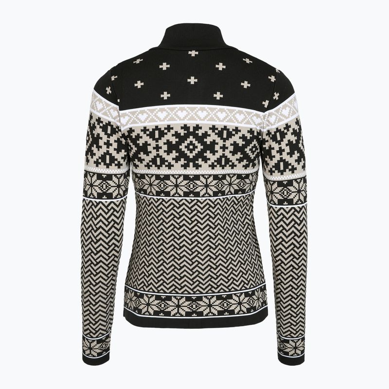 Felpa termica da donna Newland Kristel Half Zip nero/pietra 2