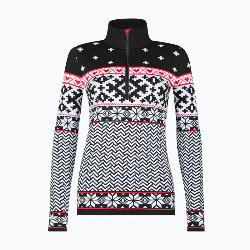 Felpa termica da donna Newland Kristel Half Zip nero/bianco
