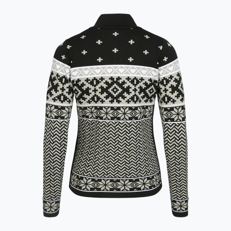 Felpa termica da donna Newland Kylie Full Zip nero/pietra 2