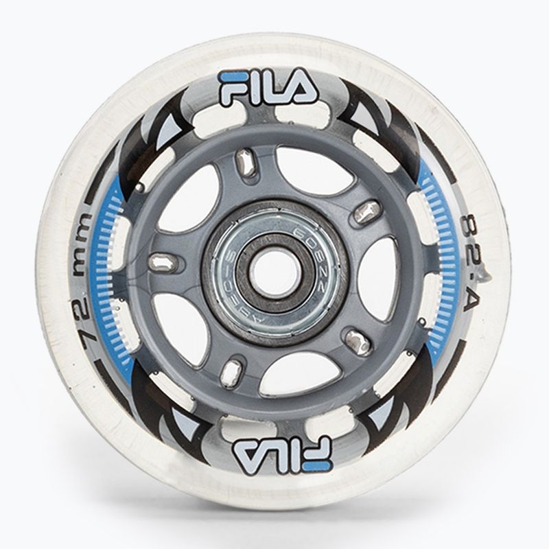 FILA Wheels ABEC 5 72mm/82A 8 pezzi ruote rollerblade bianche con cuscinetti.