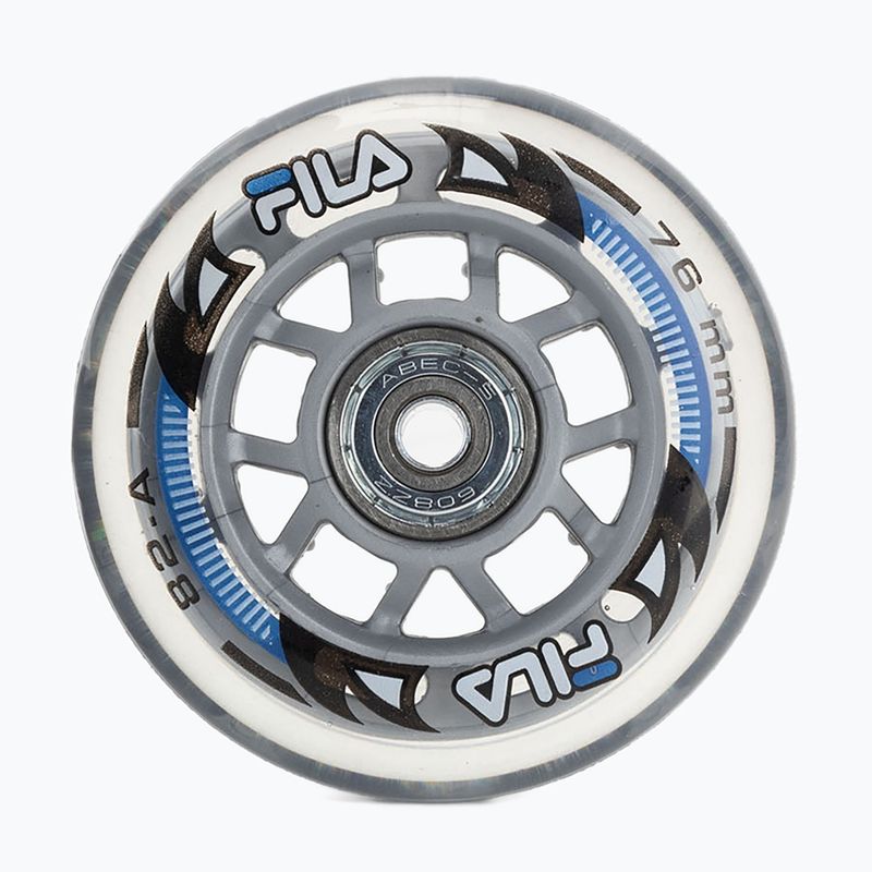FILA Wheels ABEC 5 76mm/82A 8 pezzi ruote rollerblade bianche con cuscinetti.