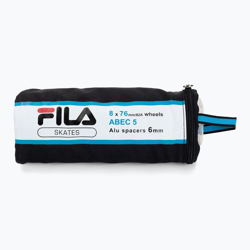 FILA Wheels ABEC 5 76mm/82A 8 pezzi ruote rollerblade bianche con cuscinetti. 3