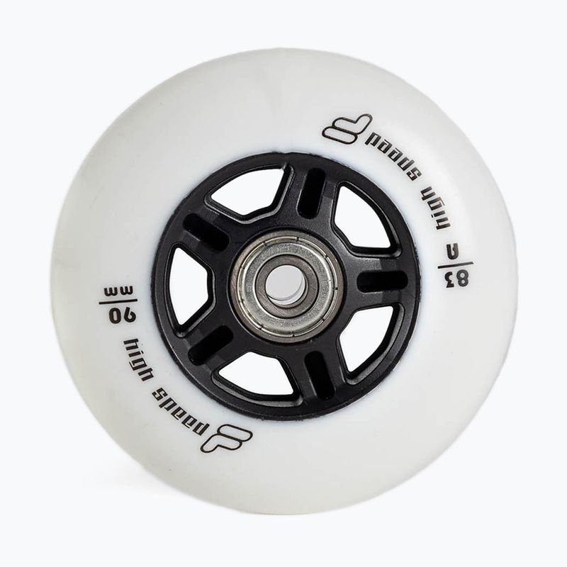 FILA Wheels ABEC 9 90mm/83A 8 pezzi ruote rollerblade bianche con cuscinetti.