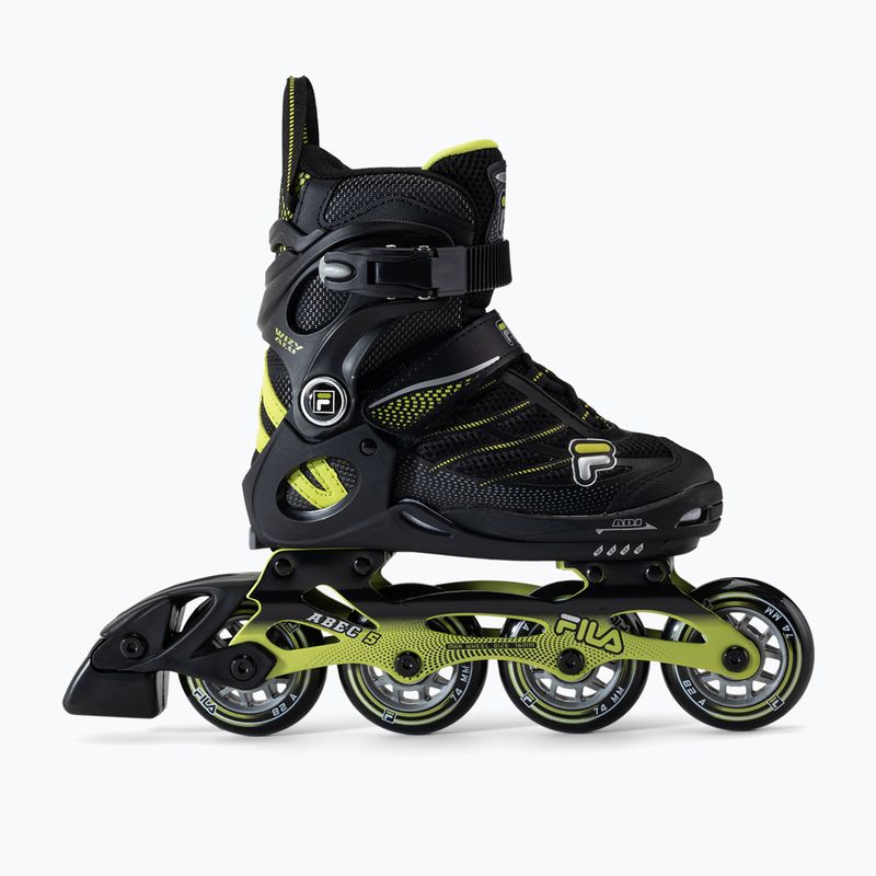 FILA Pattini a rotelle per bambini Wizy Alu nero/lime 2