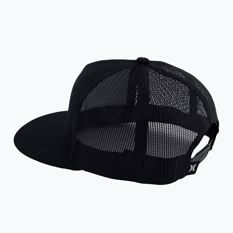 Cappello Hurley Icon Solid Flat Trucker da uomo nero 2