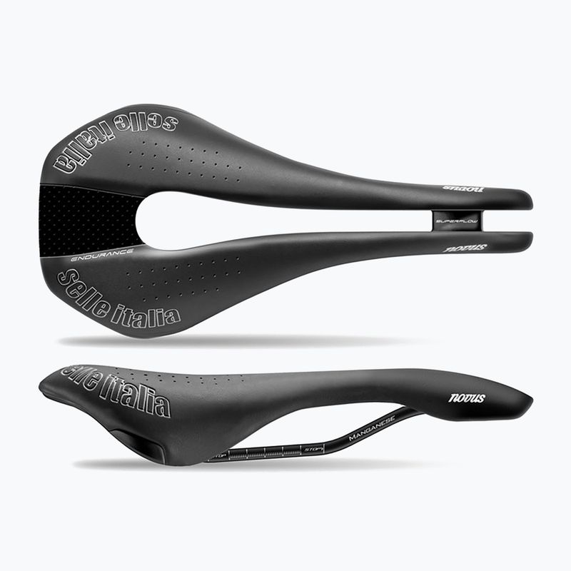 Selle Italia Novus Endurance TM Superflow, guida in manganese, Duro-Tek nero