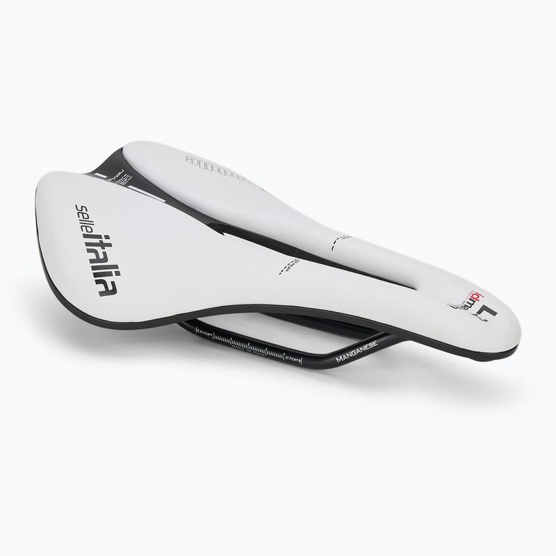 Sella da bici Selle Italia Novus Boost Evo TM, Superflow, Manganese Rail, Soft-Tek bianco