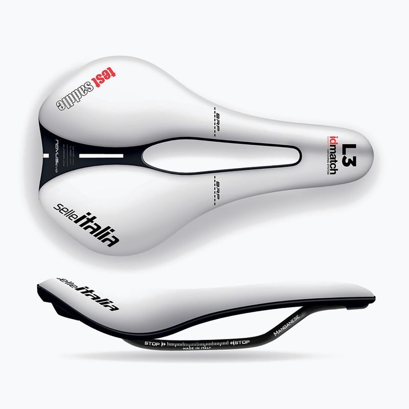 Sella da bici Selle Italia Novus Boost Evo TM, Superflow, Manganese Rail, Soft-Tek bianco