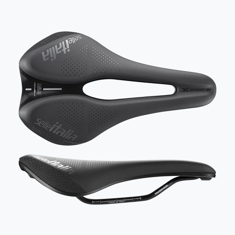Sella da bici Selle Italia Novus Boost Evo X-Cross TM Superflow, Manganese Rail, Soft-Tek nero