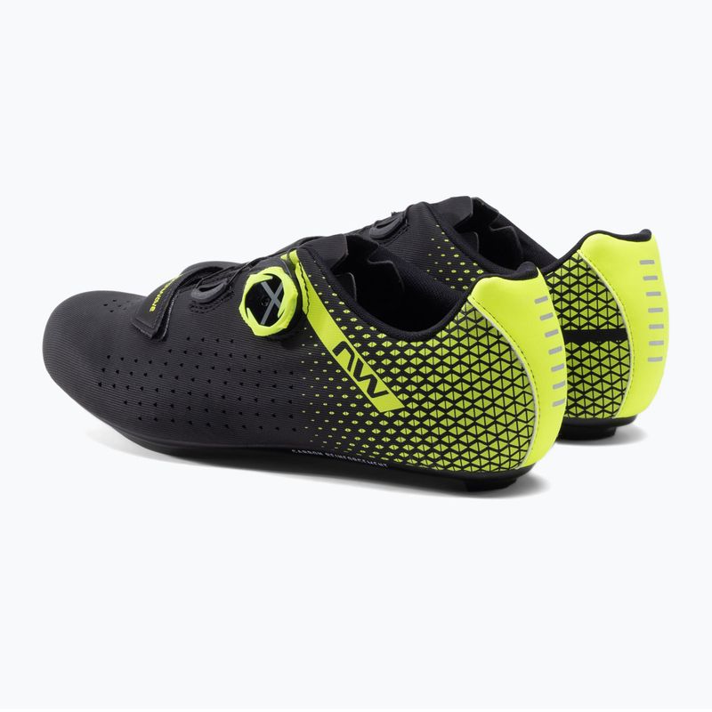 Northwave Core Plus 2 scarpe da strada uomo nero/giallo fluo 3