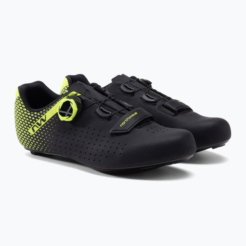 Northwave Core Plus 2 scarpe da strada uomo nero/giallo fluo 5