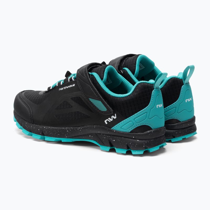 Scarpe da ciclismo MTB da donna Northwave Escape Evo nero/turchese 3