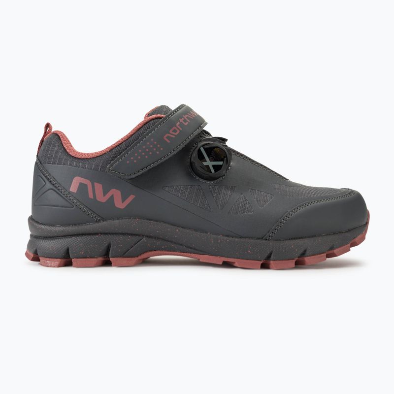 Scarpe da ciclismo MTB da donna Northwave Corsair grigio scuro/rosa 2