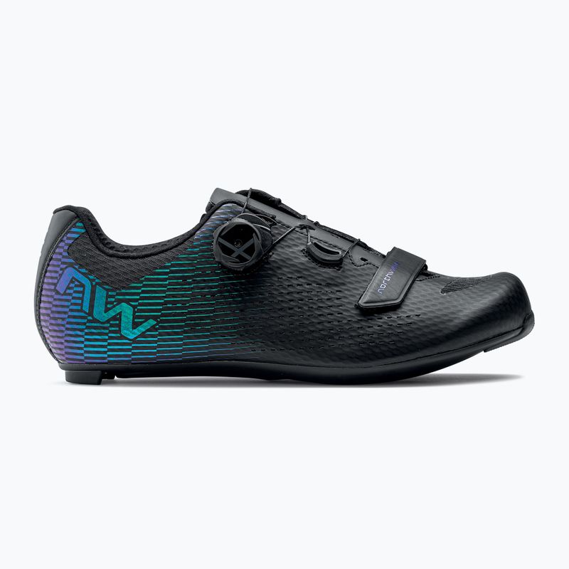 Scarpa da strada Northwave Storm Carbon 2 da uomo nero/iridescente 9