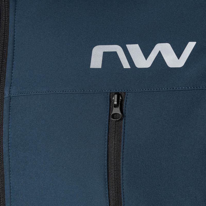 Giacca da ciclismo Northwave Easy Out Softshell da uomo blu profondo/verde foresta 3