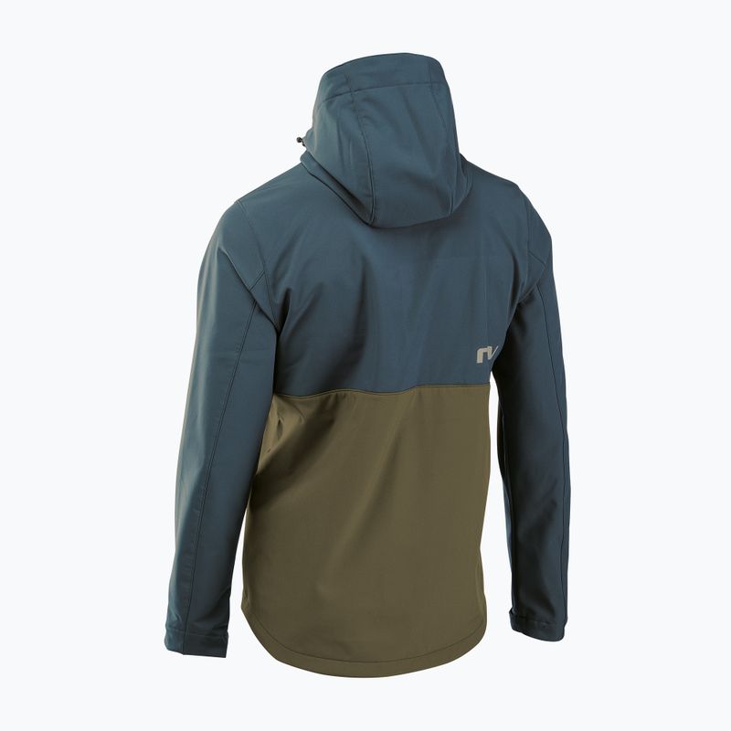 Giacca da ciclismo Northwave Easy Out Softshell da uomo blu profondo/verde foresta 6