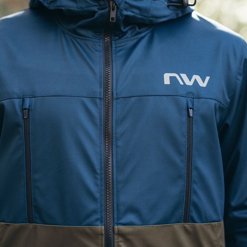 Giacca da ciclismo Northwave Easy Out Softshell da uomo blu profondo/verde foresta 9