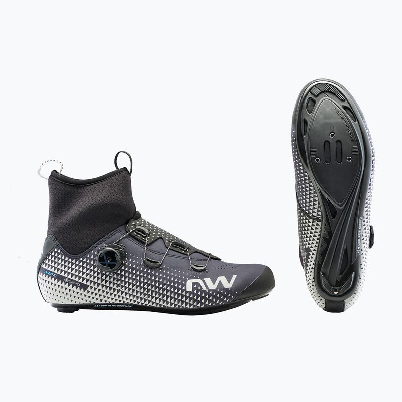 Scarpa da strada Northwave Celsius R Arctic GTX da uomo grigio carbonio/riflettente 14