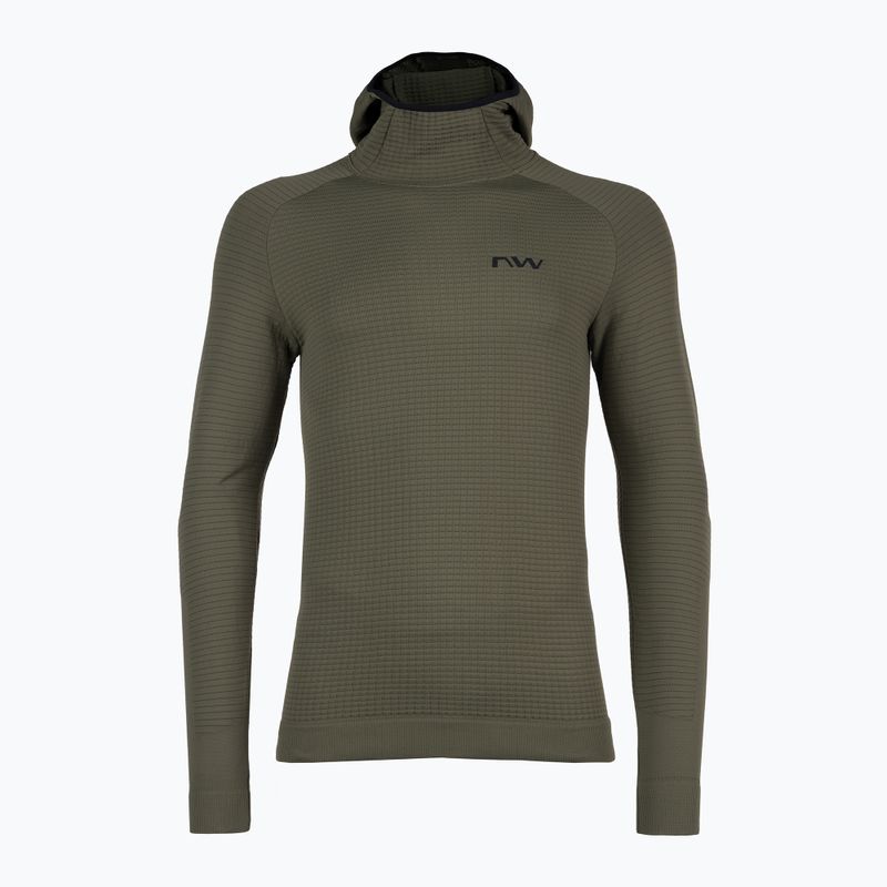 Felpa Northwave Route Knit da uomo con cappuccio verde bosco