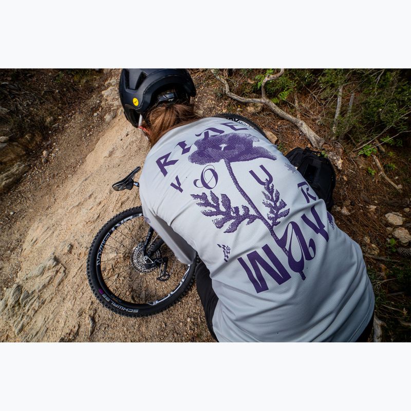 Manica lunga ciclismo donna Northwave Xtrail grigio chiaro/viola scuro 6