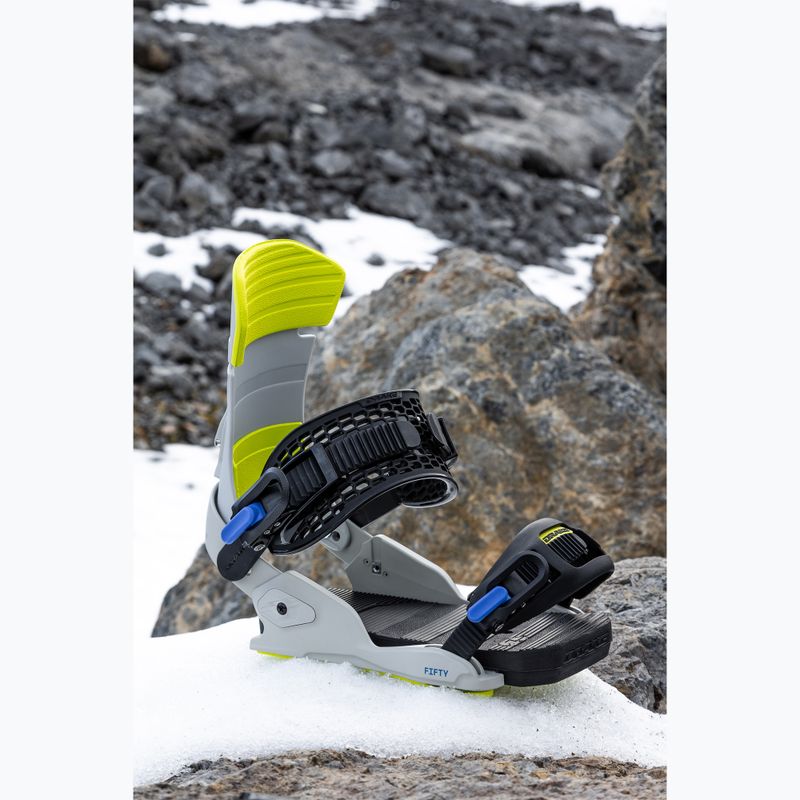 Attacchi da snowboard uomo Drake Fifty grey/lime 4
