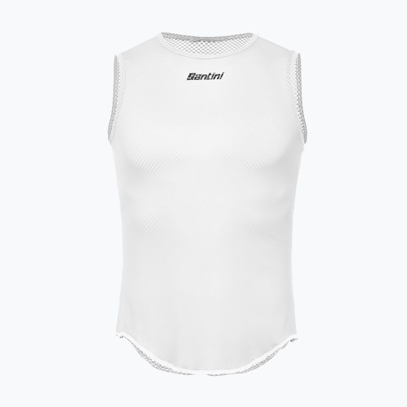 Maglia ciclismo Santini senza maniche Lieve bianco 4