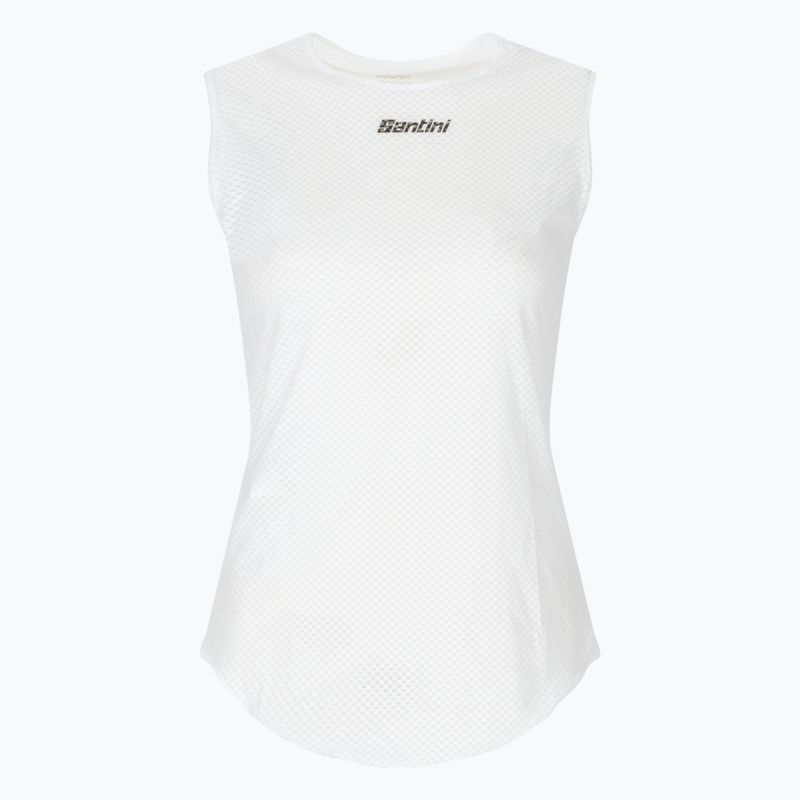 Maglia ciclismo Santini senza maniche Lieve bianco