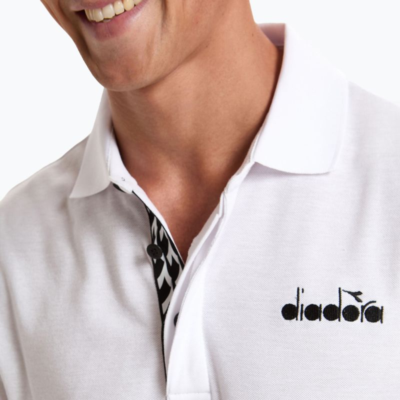 Polo Diadora Statement bianco ottico da uomo 5