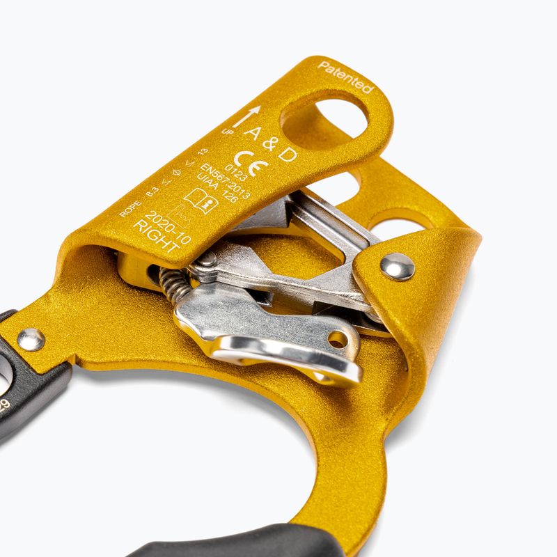 Morsetto da arrampicata Grivel A&D Ascender Descender Right giallo 3