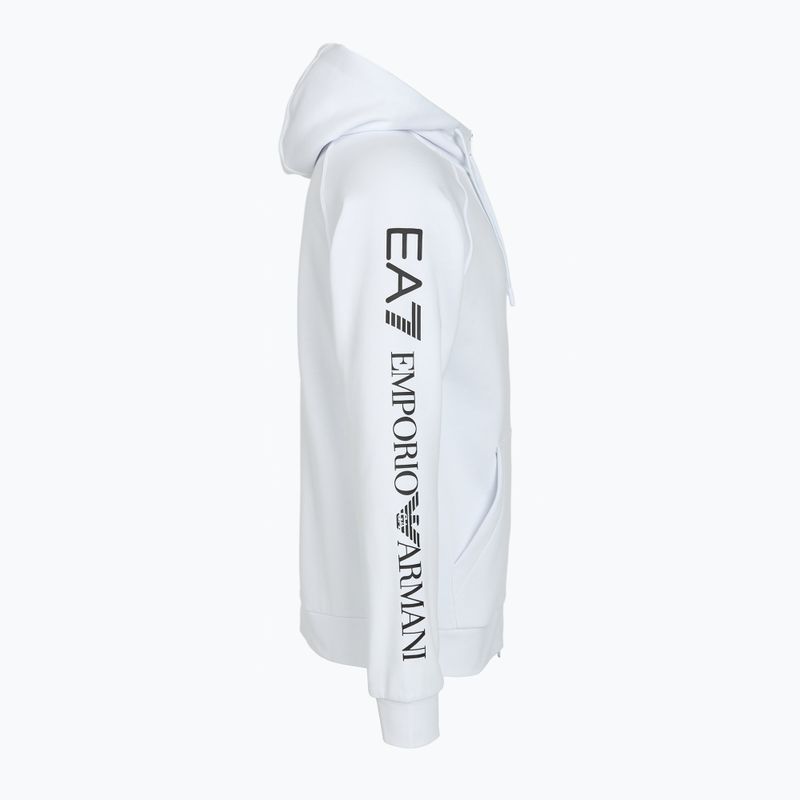 Emporio Armani Uomo EA7 Train Logo Series Extended Logo Hoodie Fz bianco / nero 3