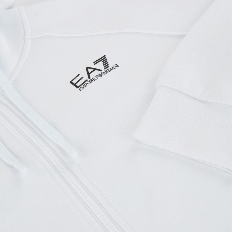 Emporio Armani Uomo EA7 Train Logo Series Extended Logo Hoodie Fz bianco / nero 5