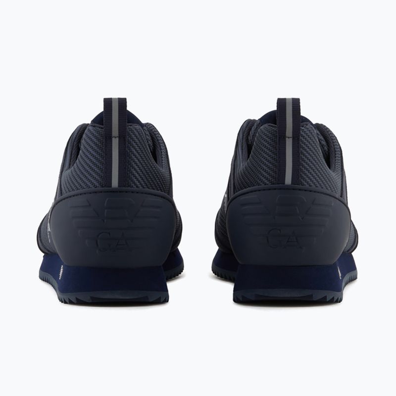 EA7 Emporio Armani Nero & Bianco Carbonio triplo cielo capitano / argento scarpe 10