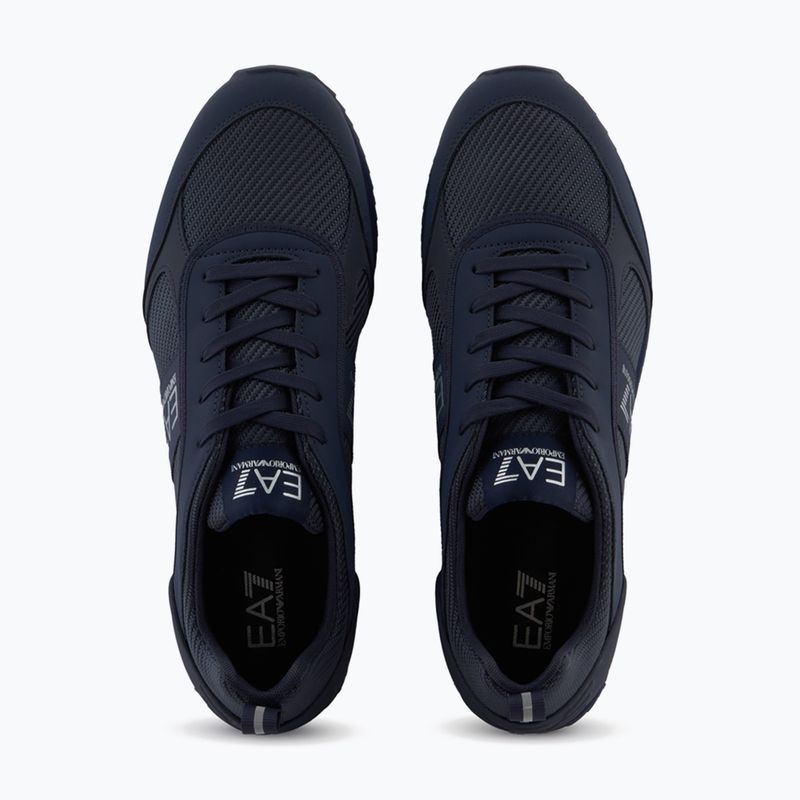 EA7 Emporio Armani Nero & Bianco Carbonio triplo cielo capitano / argento scarpe 12