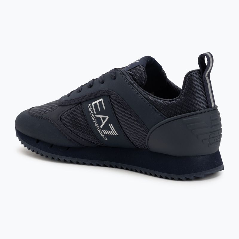 EA7 Emporio Armani Nero & Bianco Carbonio triplo cielo capitano / argento scarpe 3