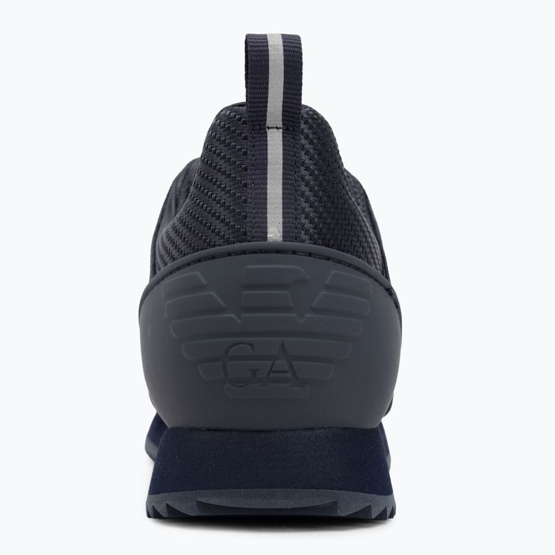 EA7 Emporio Armani Nero & Bianco Carbonio triplo cielo capitano / argento scarpe 6