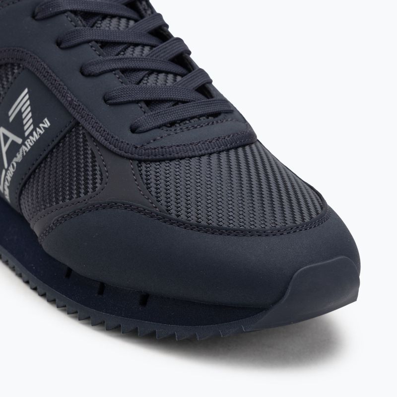 EA7 Emporio Armani Nero & Bianco Carbonio triplo cielo capitano / argento scarpe 7