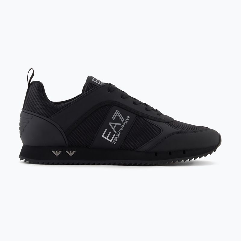 EA7 Emporio Armani Nero & Bianco Carbon triplo nero / argento logo scarpe 8