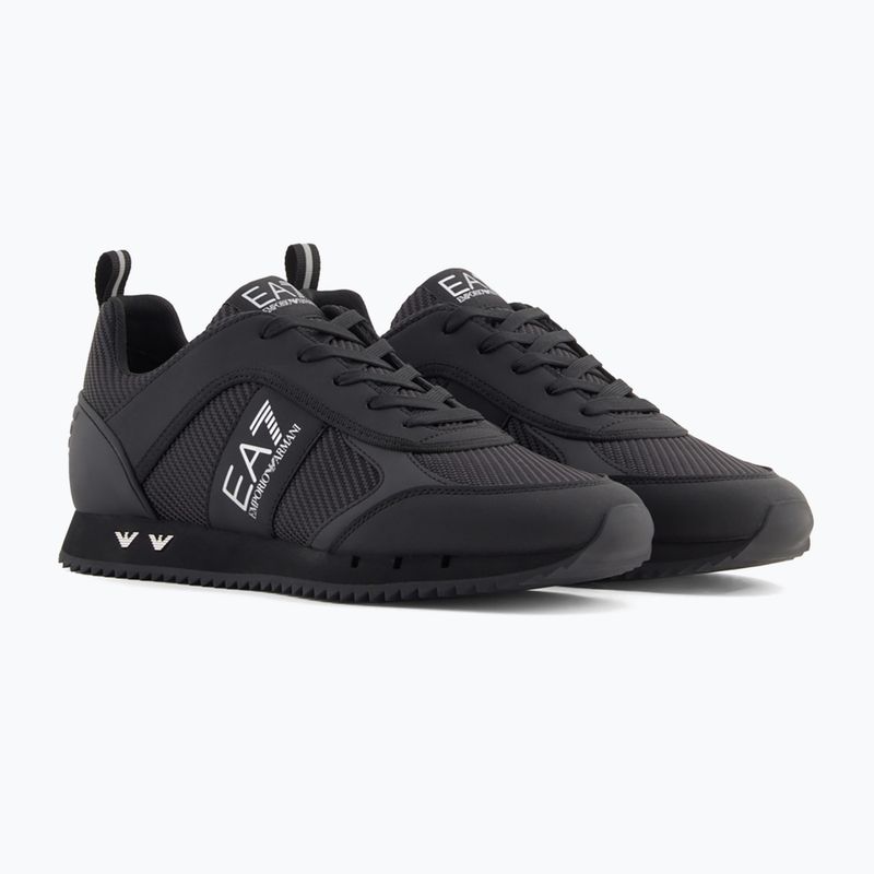 EA7 Emporio Armani Nero & Bianco Carbon triplo nero / argento logo scarpe 9
