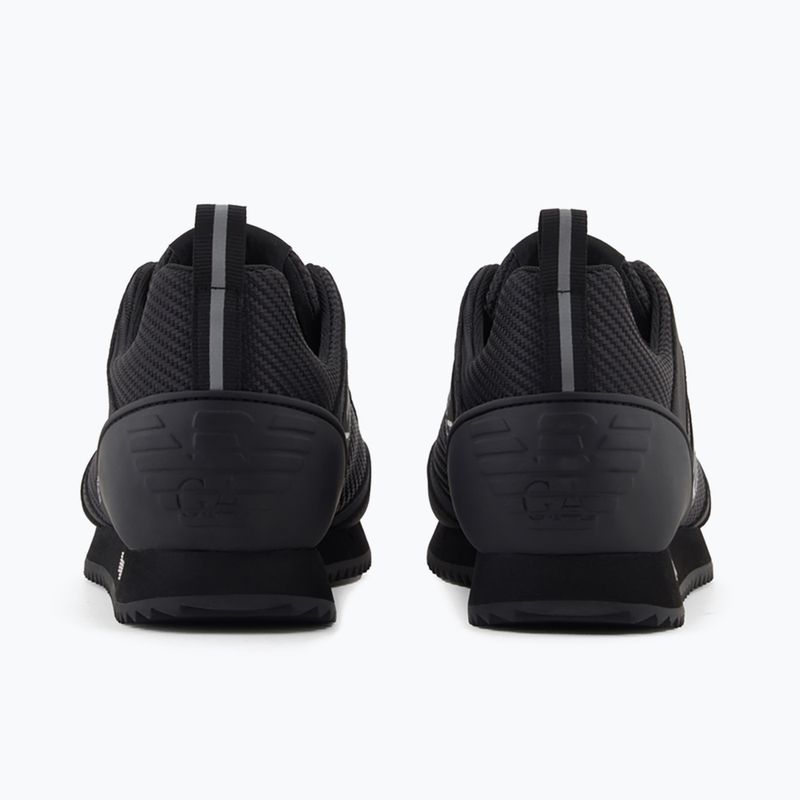 EA7 Emporio Armani Nero & Bianco Carbon triplo nero / argento logo scarpe 10
